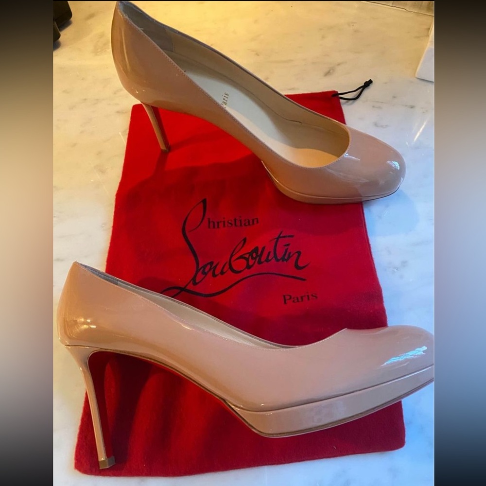 Christian Louboutin Nude Patent Leather Heels